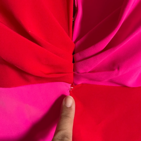 Fashion to Figure: Patrick Starr Collection Red and Pink Jumpsuit Size 2 - Picture 9 of 10